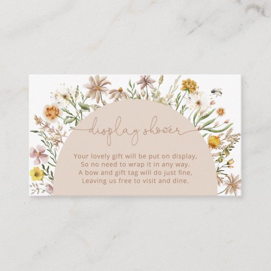 Bohoフローラ赤ちゃんシャワー表示シャワー エンクロージャーカード (正面)