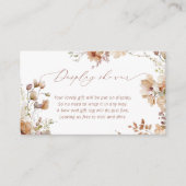 Bohoフローラ赤ちゃんシャワー表示シャワー エンクロージャーカード (正面)