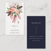 BOHOフローラ赤面ドリームキャッチャー結婚ズサンキュー 名刺 (正面/裏面)