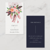 BOHOフローラ赤面ドリームキャッチャー結婚ズ詳細 名刺 (正面/裏面)