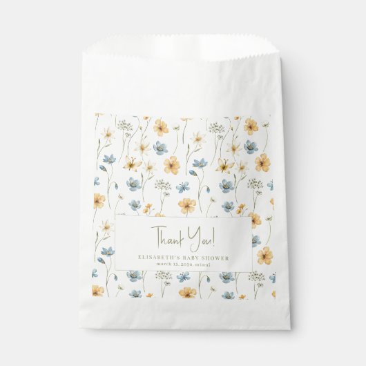 Bohoフローラ野花の赤ちゃん感謝していシャワーあなた フェイバーバッグ (正面)