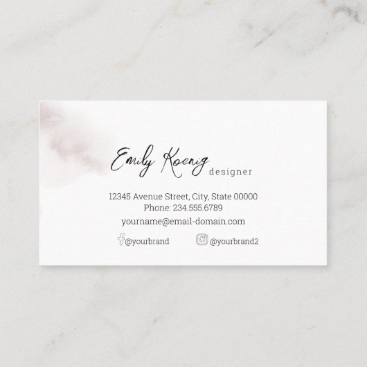 Bohoフローラ金ゴールドトレーサリービジネスカード 名刺 (裏面)