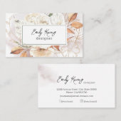 Bohoフローラ金ゴールドトレーサリービジネスカード 名刺 (正面/裏面)