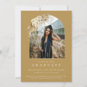 Bohoフローラ高校写真卒業 招待状 (正面)