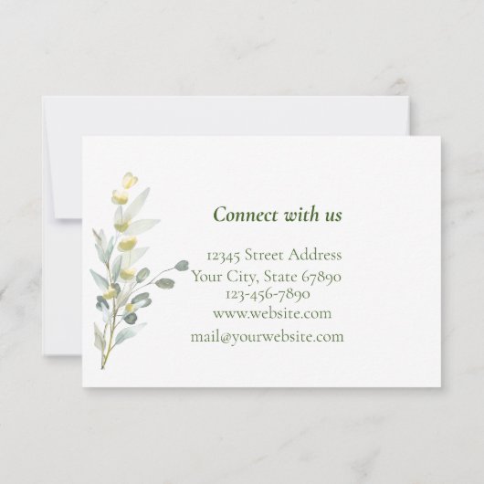 Bohoフローラ3.5インチx 5インチフラットサンキューカード サンキューカード (裏面)