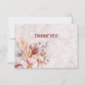 Bohoフローラ3.5インチx 5インチフラットサンキューカード サンキューカード (正面)