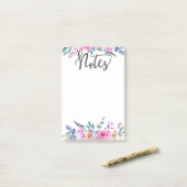 Bohoフローラ、オフィス、ミーティング、ピンクと紫 ポストイット (デスク上)