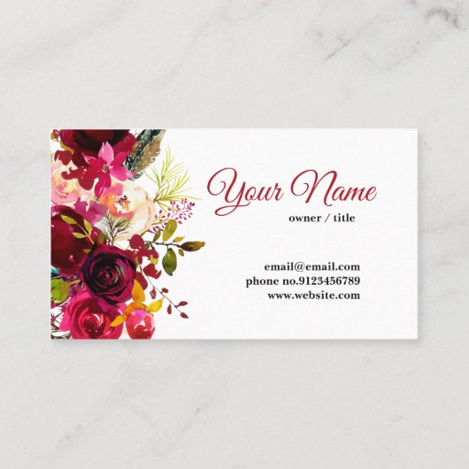 bohoフローラ,フローラ名刺 名刺 (裏面)