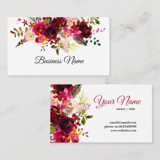 bohoフローラ,フローラ名刺 名刺 (正面/裏面)