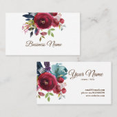 bohoフローラ，紫フローラ名刺 名刺 (正面/裏面)