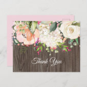 bohoフローラ、花誕生日はがきき感謝していお前 インビテーションポストカード (正面/裏面)