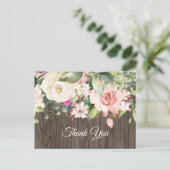 bohoフローラ、花誕生日サンキューカード インビテーションポストカード (スタンド正面)