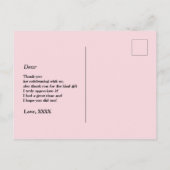 bohoフローラ、花誕生日サンキューカード インビテーションポストカード (裏面)