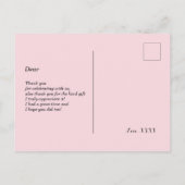 bohoフローラ、花誕生日サンキューカード インビテーションポストカード (裏面)