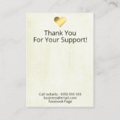 Bohoフローラ〔雄ジカの〕枝角オンベージュイヤリング絵を描ディスプレイ 名刺 (裏面)