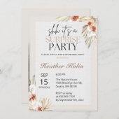 BohoフローラAtchフォト退職カードテンプレート 招待状 (正面/裏面)