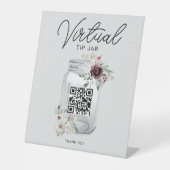 BohoフローラQRコード仮想先端JAR台座標識 台座サイン (正面)