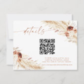 BohoフローラQRコード結婚のWebサイト詳細カード サンキューカード (正面)