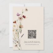 BohoフローラQRコー結婚ド 招待状 (裏面)