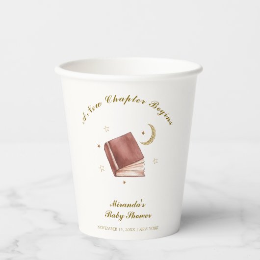 Bohoブックエレガントムーンスター赤ちゃんシャワー 紙コップ (正面)