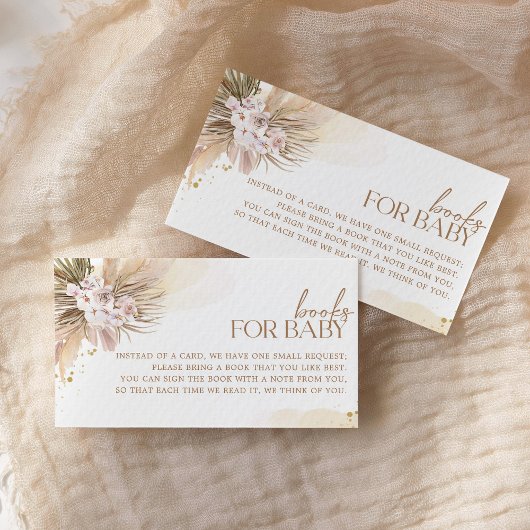 Bohoブックスベビーパンパスグラスベイビーシャワー エンクロージャーカード