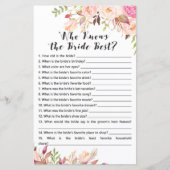 Bohoブライダルシャワーゲーム – 誰が花嫁を知っ最高のている (正面)