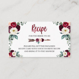 Bohoブライダルシャワーレシピエンクロージャカード エンクロージャーカード