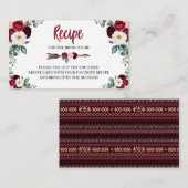 Bohoブライダルシャワーレシピエンクロージャカード エンクロージャーカード (正面/裏面)