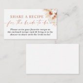 Bohoブライダルシャワーレシピリクエストカード、フローラ エンクロージャーカード (正面/裏面)