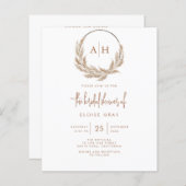 Bohoブライダルシャワー招待 (正面/裏面)