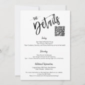 BohoブライダルシャワーQRコードRSVP詳細 招待状 (裏面)