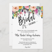 BohoブライダルシャワーQRコードRSVP詳細 招待状 (正面/裏面)