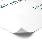 Bohoブライトピンクフローラブライダルシャワーへようこそ ポスター (角)