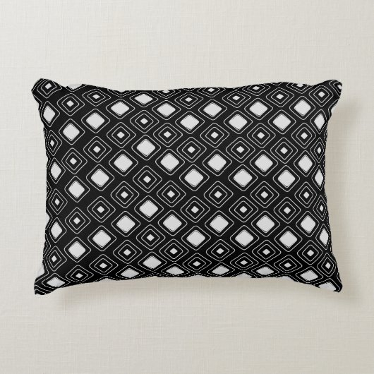 Bohoブラックトライバル幾何パタアステカーン アクセントクッション (正面)