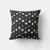 Bohoブラックトライバル幾何パタアステカーン クッション (裏面)