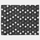 Bohoブラックトライバル幾何パタアステカーン フリースブランケット (正面(横))