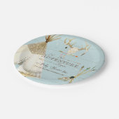 BOHOブルーティーピーアローズディアアントラー男の赤ちゃんシャワー ペーパープレート (アングル)