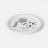 Bohoブルーバルーンオーボーイベビーシャワー ペーパープレート (アングル)