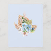 Bohoブルーフレームパンパスグラスオーボーイベビーシャワー チラシ (裏面)