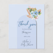 Bohoブルーフレームパンパスグラスオーボーイベビーシャワー チラシ (正面)