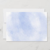 Bohoブルーフローラ結婚式の日付を保存 招待状 (裏面)