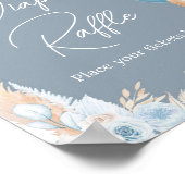 Bohoブルーベアーバルーンベビーシャワーおむつラッフル ポスター (角)