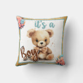 Bohoブルーベアーベビーシャワー クッション (裏面)