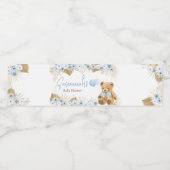 Bohoブルーベアーベビーシャワー ペットボトルラベル (シングルラベル)