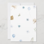 Bohoブルーベアーベビーシャワー 招待状 (裏面)