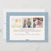 Bohoブルーボタニカルアーチ4写真クリスマス シーズンカード (裏面)