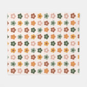 Bohoブロックフローラ フリースブランケット (正面(横))