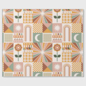 Bohoブロックフローラ ラッピングペーパー (フラット)