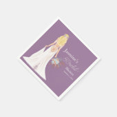 Bohoブロンド花嫁と花 スタンダードカクテルナプキン (角)