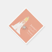 Bohoブロンド花嫁と花 スタンダードカクテルナプキン (角)